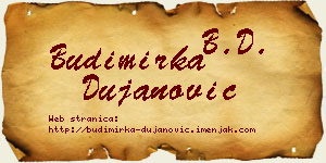 Budimirka Dujanović vizit kartica